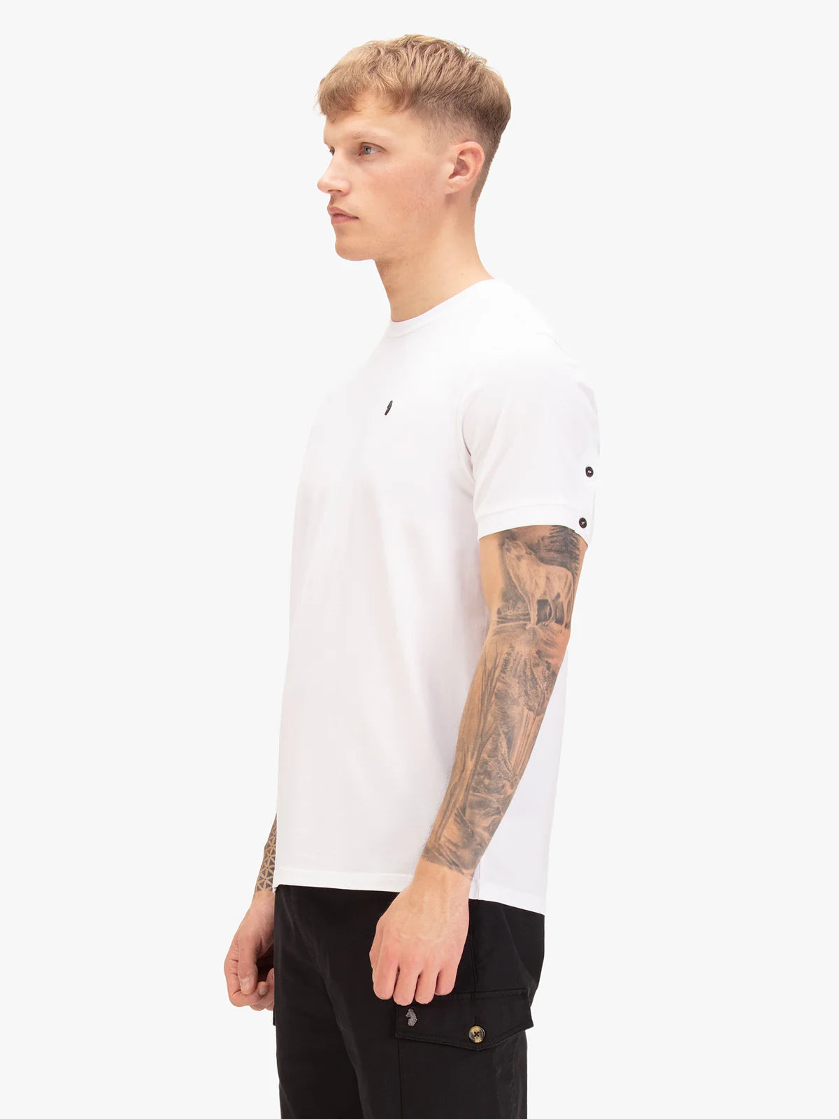 Luke essential crew neck t-shirt black lion rivet Shanghai - WHITE