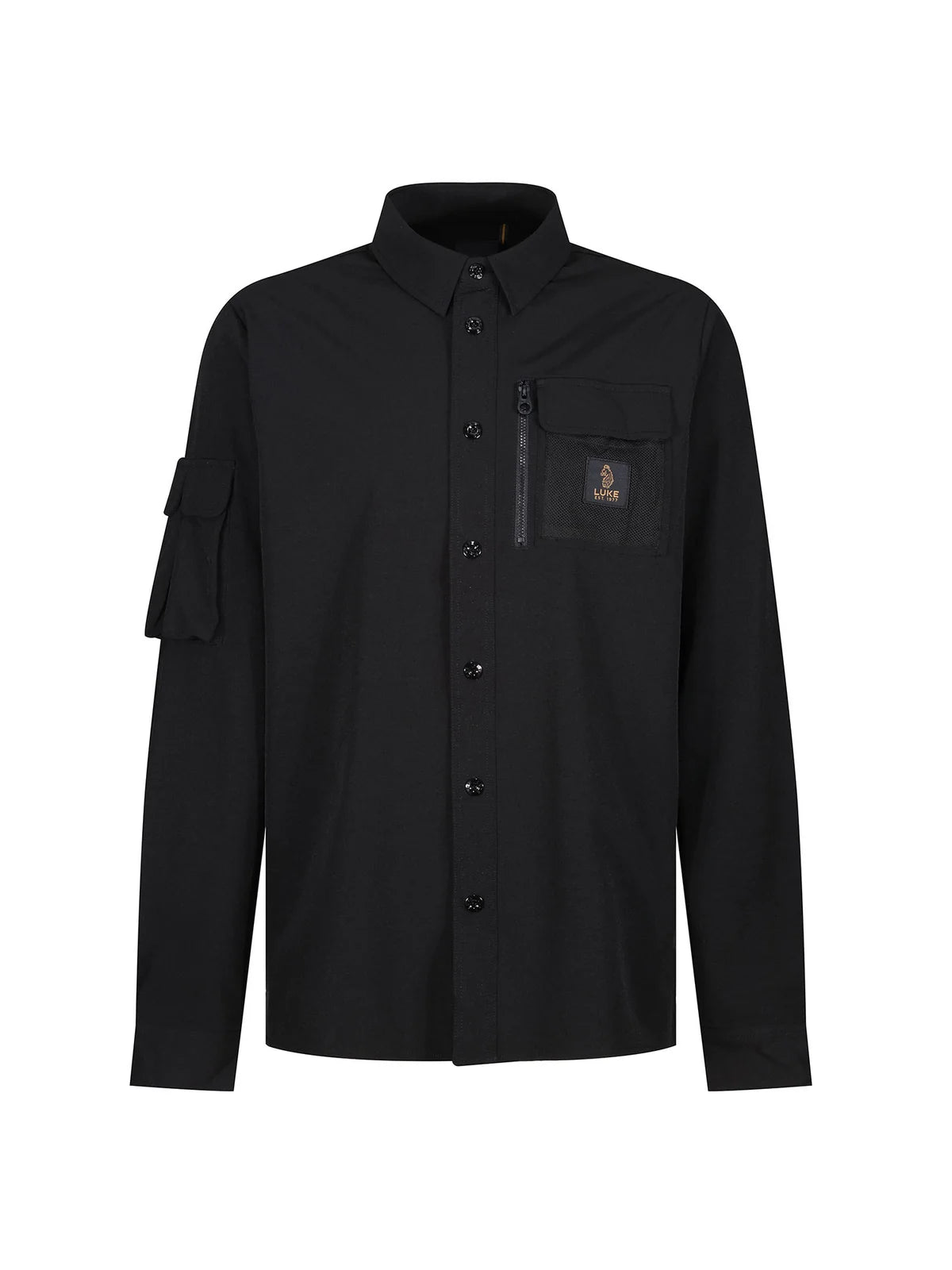 Luke Est 1977 hulun technical nylon overshirt - black