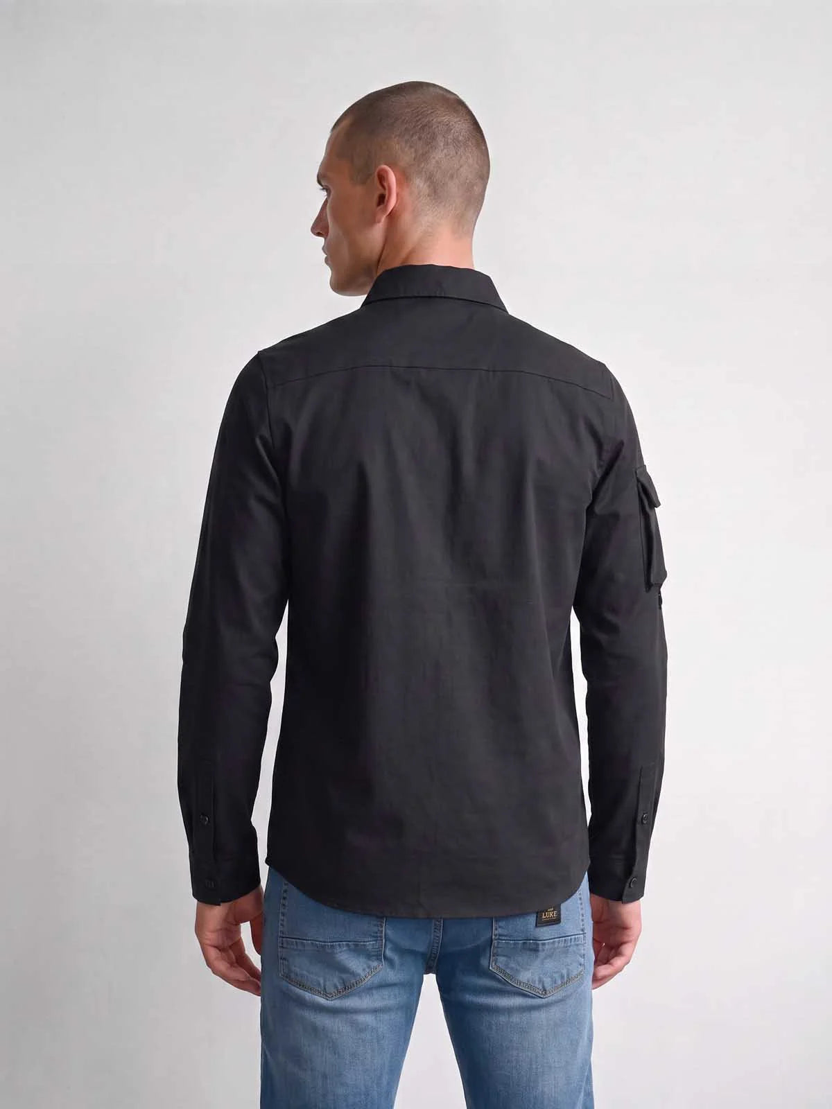 Luke Est 1977 hulun technical nylon overshirt - black