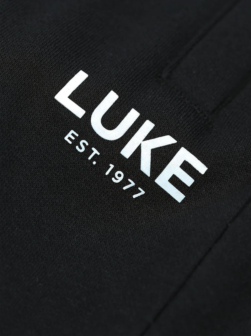 LUKE EST.1977 raised text print Astonishing BLACK