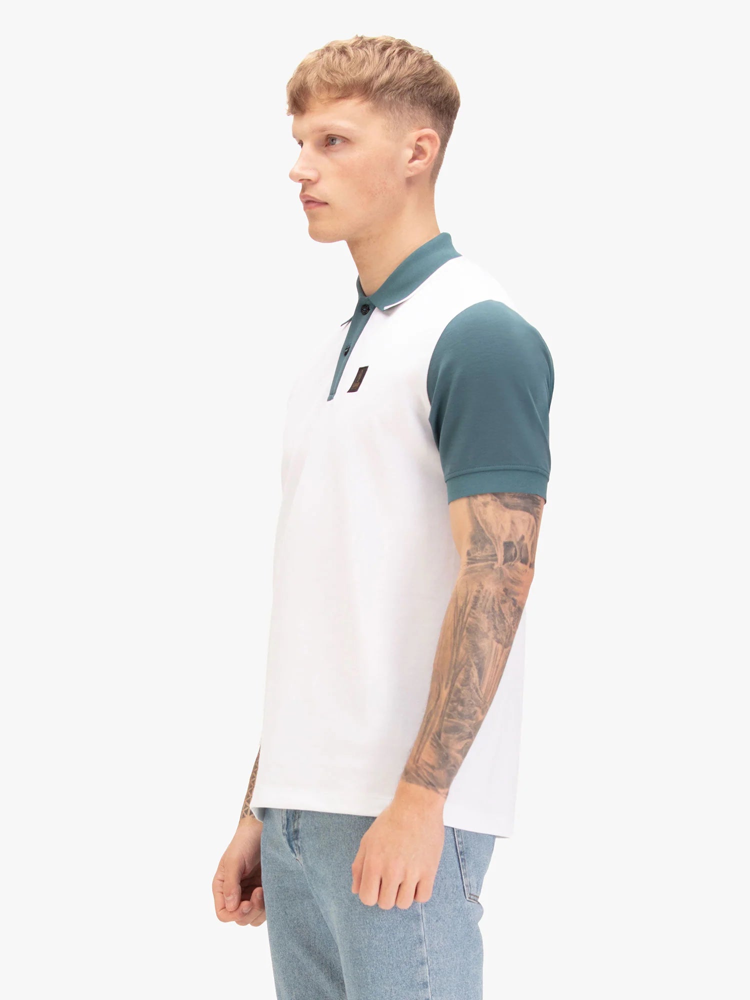 Luke Est 1977 SADDLEWORTH POLO - WHITE/TEAL