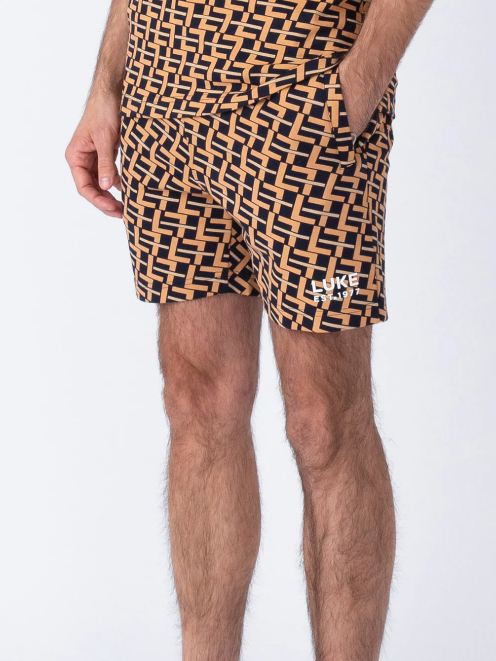 Luke DOMINICA OVERPRINT SHORTS - APRICOT