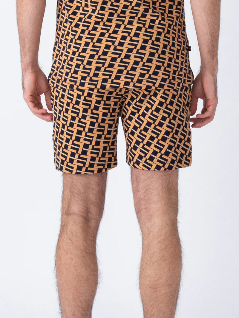 Luke DOMINICA OVERPRINT SHORTS - APRICOT