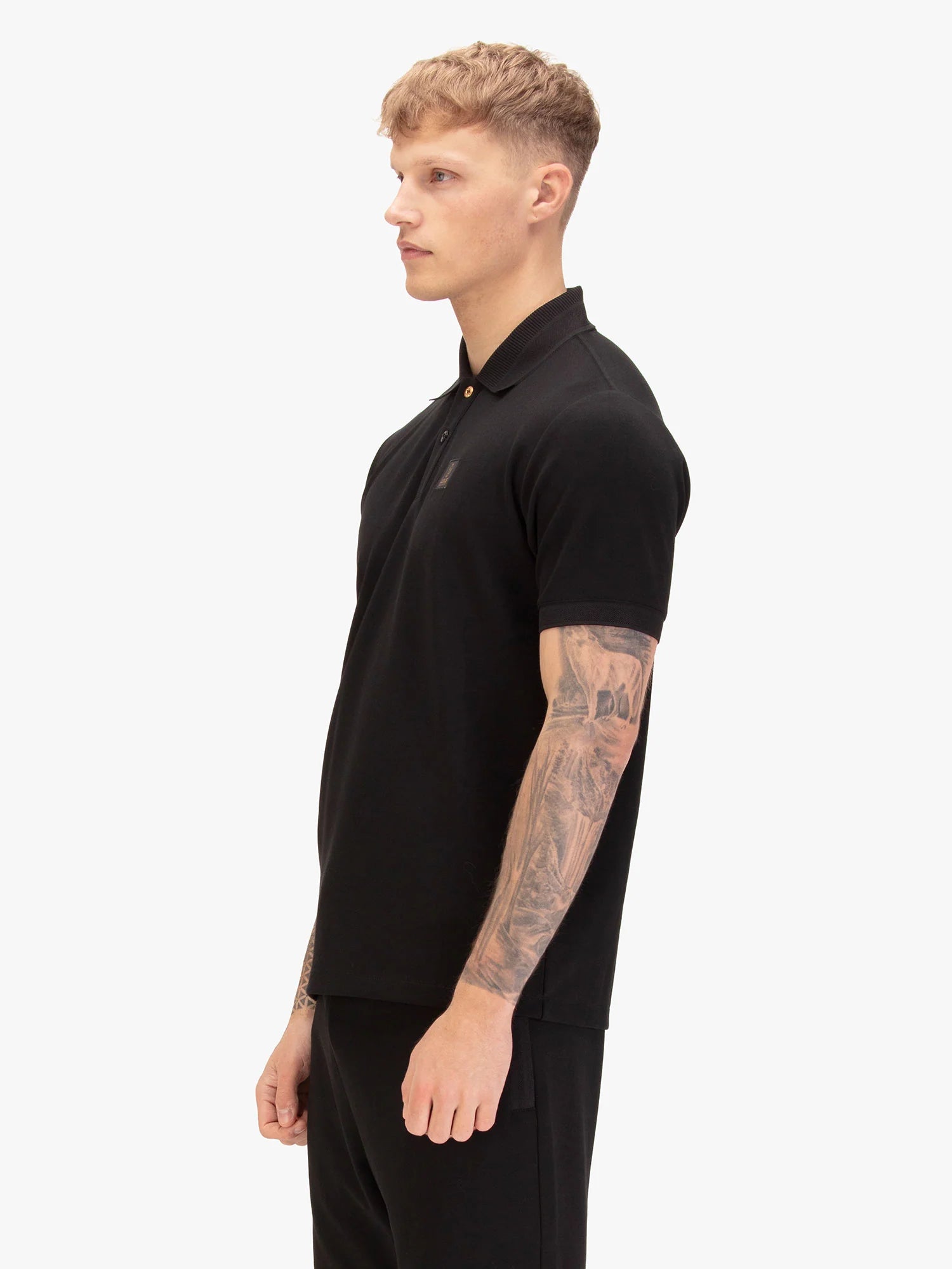 Luke Est 1977 MAKATI HONEYCOMB TEXTURED POLO - BLACK