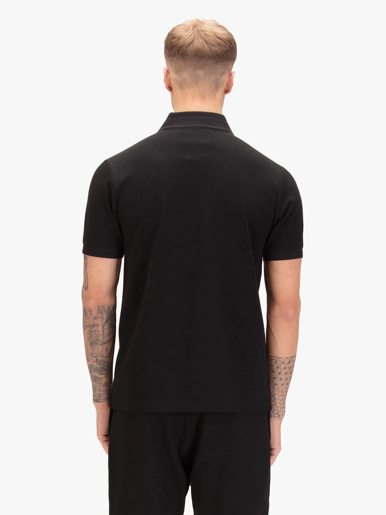 Luke Est 1977 MAKATI HONEYCOMB TEXTURED POLO - BLACK
