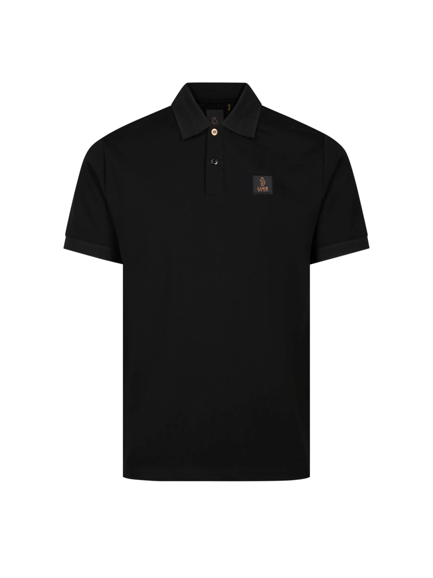 Luke Est 1977 MAKATI HONEYCOMB TEXTURED POLO - BLACK
