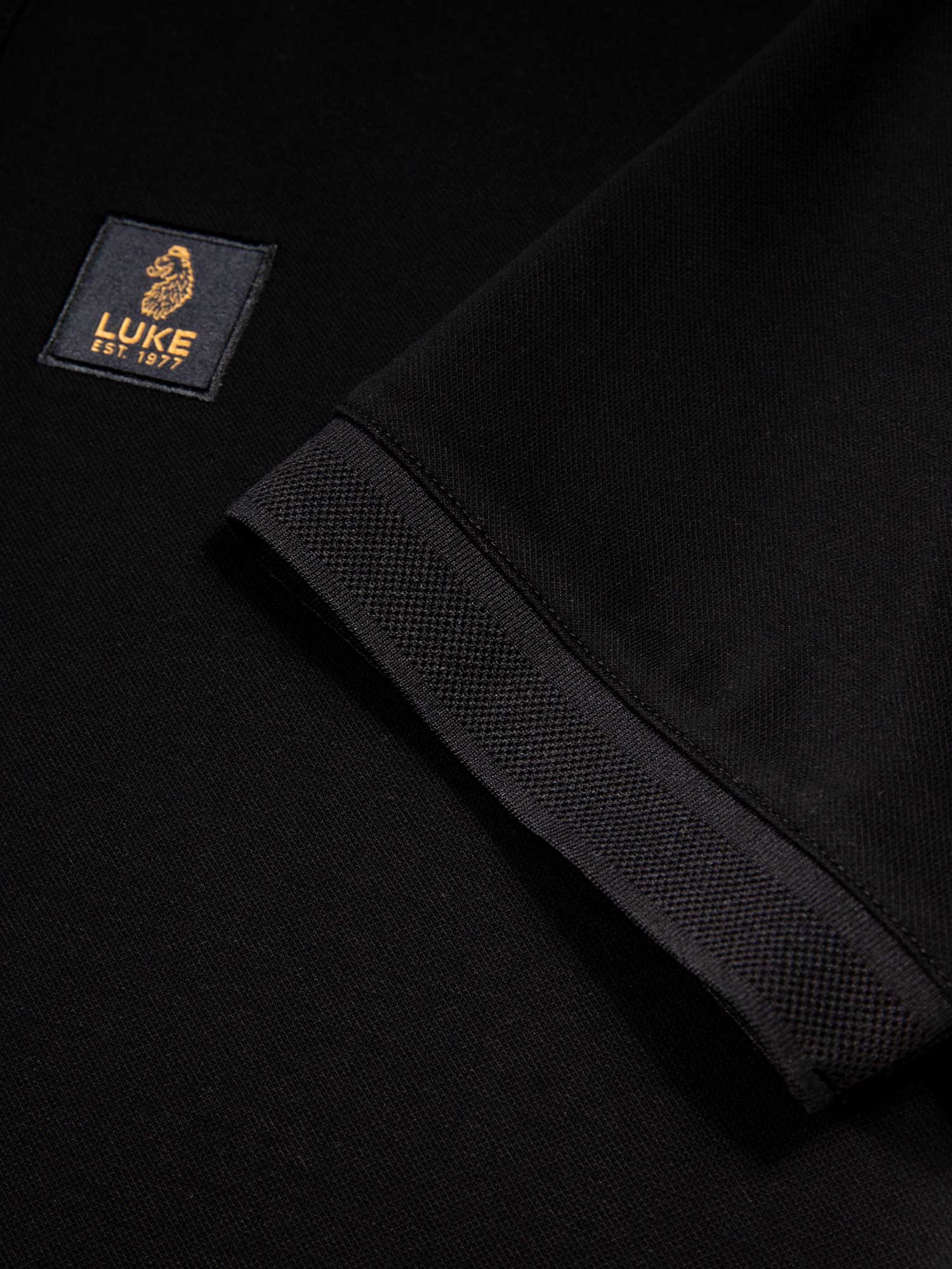 Luke Est 1977 MAKATI HONEYCOMB TEXTURED POLO - BLACK