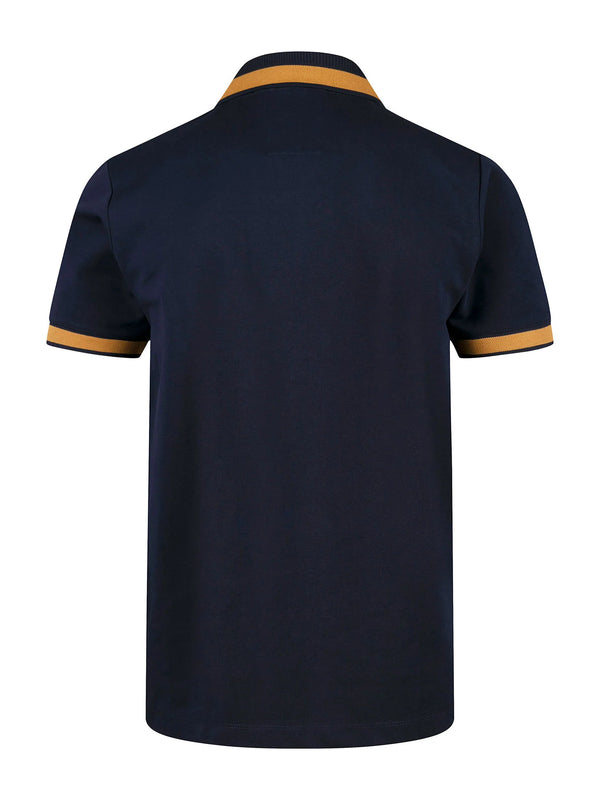 Luke Est 1977 MAKATI HONEYCOMB TEXTURED POLO - NAVY/GOLD
