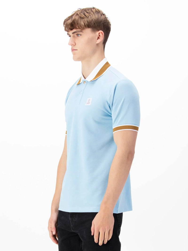 Luke Est 1977 MAKATI HONEYCOMB TEXTURED POLO - Sky Blue