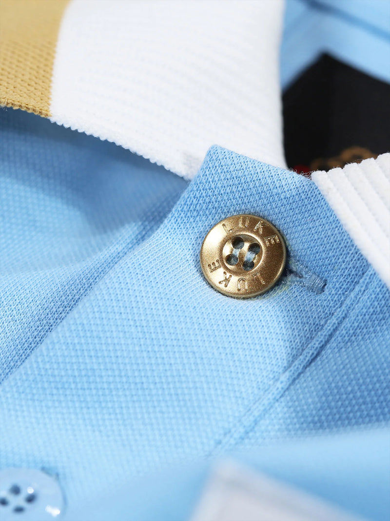 Luke Est 1977 MAKATI HONEYCOMB TEXTURED POLO - Sky Blue