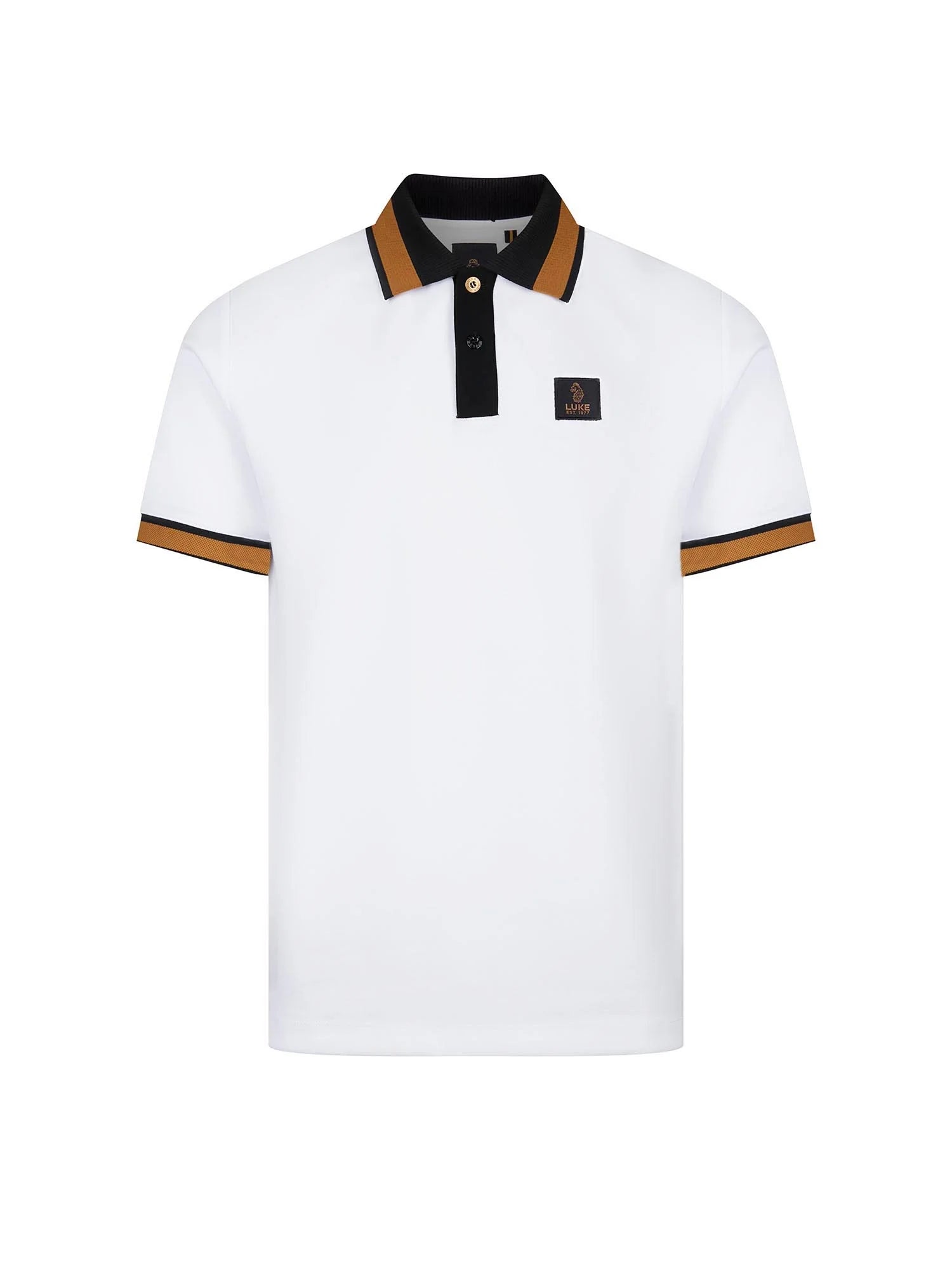 Luke Est 1977 MAKATI HONEYCOMB TEXTURED POLO - WHITE