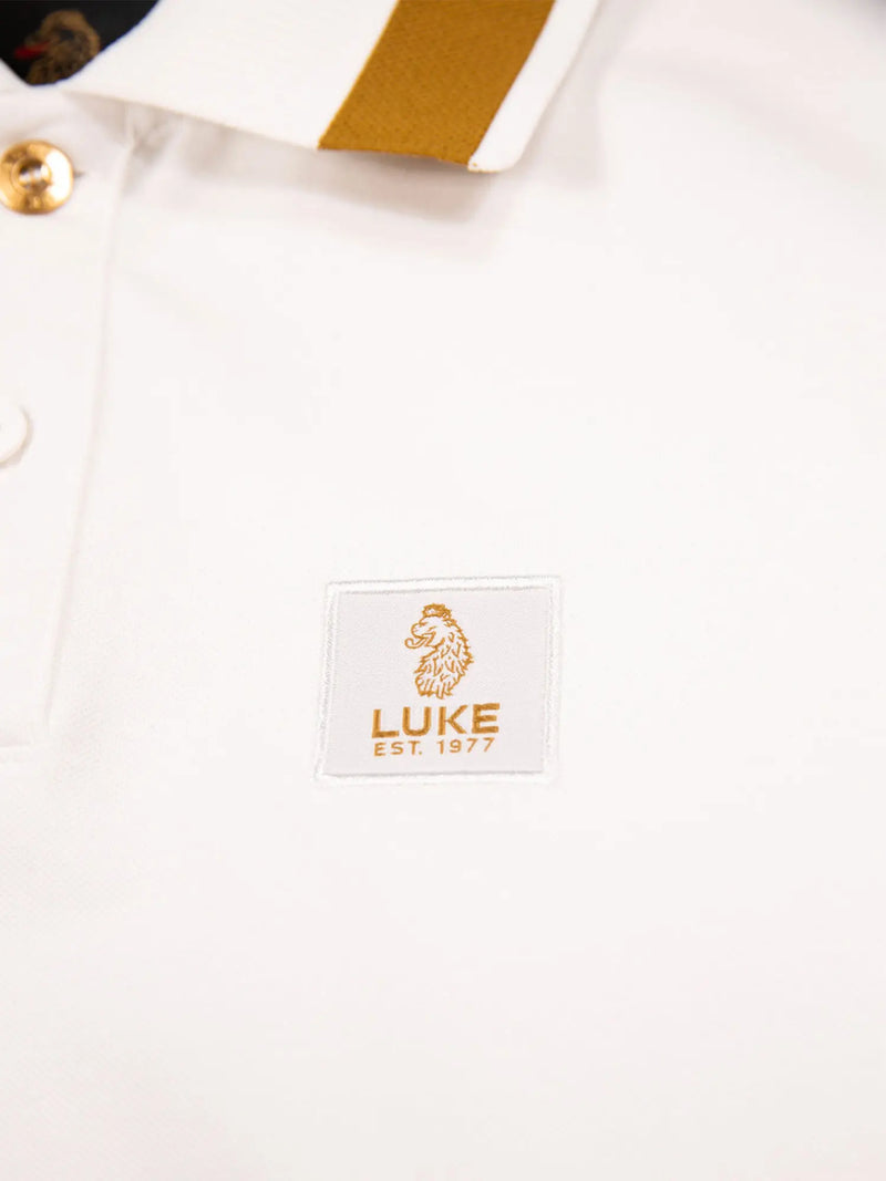 Luke Est 1977 MAKATI HONEYCOMB TEXTURED POLO - WHITE GOLD