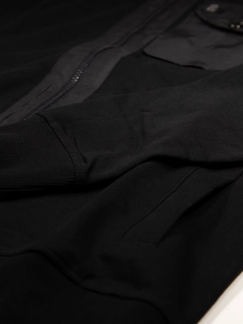 Luke Sutton Ontrast ZIP SWEATSHIRT - BLACK