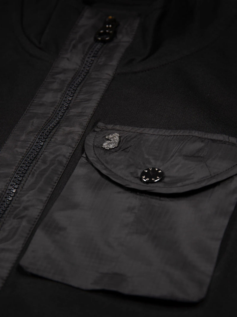 Luke Sutton Ontrast ZIP SWEATSHIRT - BLACK