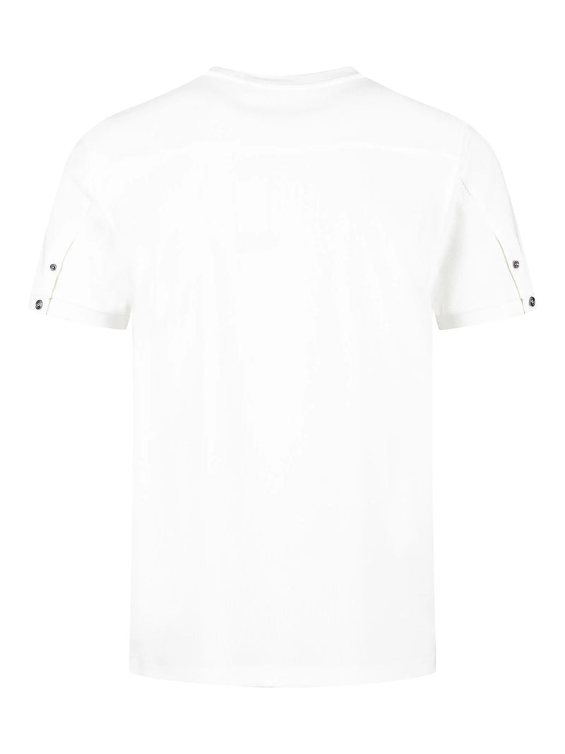Luke Mainline KESWICK RIB DETAIL CREW T-SHIRT. - WHITE