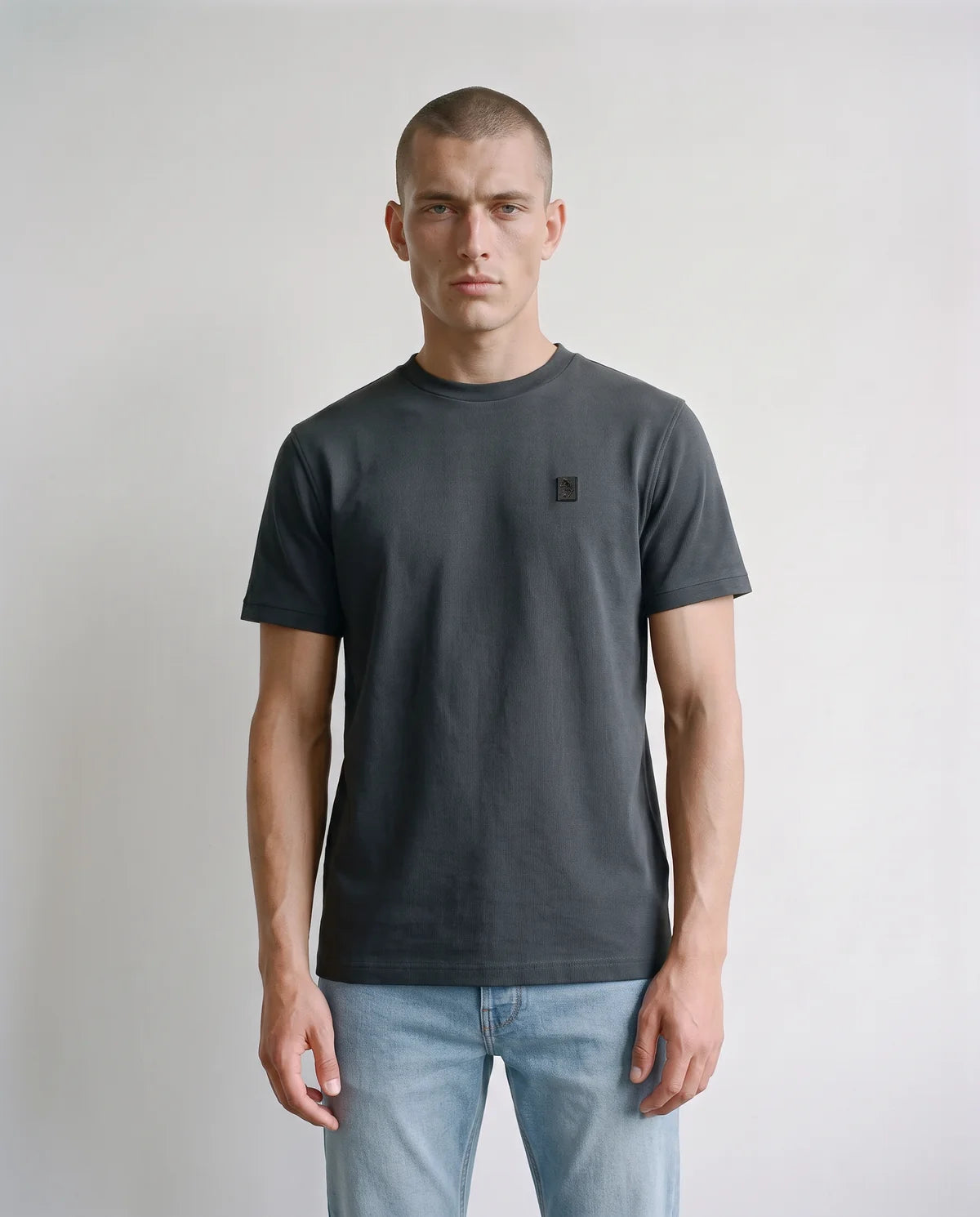 Luke Mainline keswick ribbed modal t-shirt - charcoal