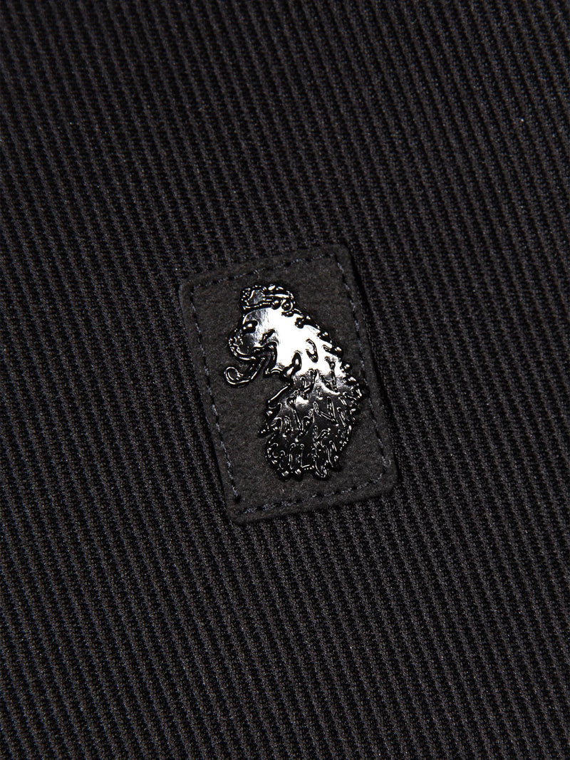 Luke Mainline PENRITH ZIP NECK SHORT SLEEVE POLO - BLACK