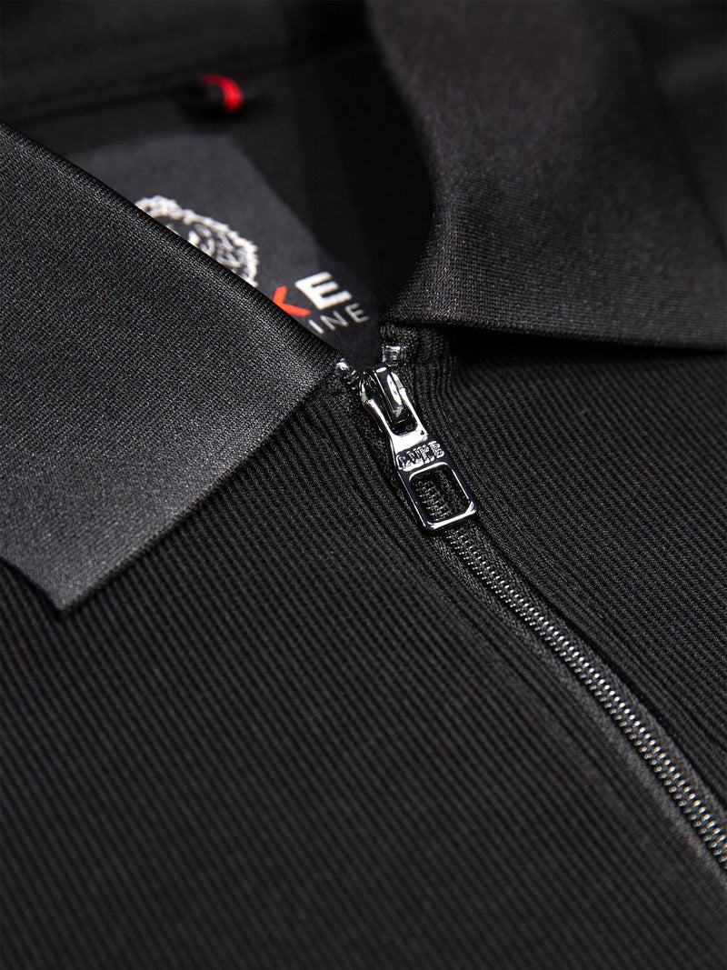 Luke Mainline PENRITH ZIP NECK SHORT SLEEVE POLO - BLACK