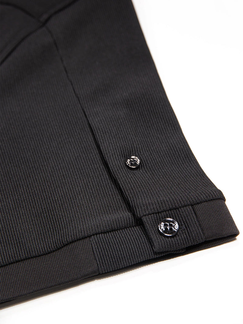 Luke Mainline PENRITH ZIP NECK SHORT SLEEVE POLO - BLACK