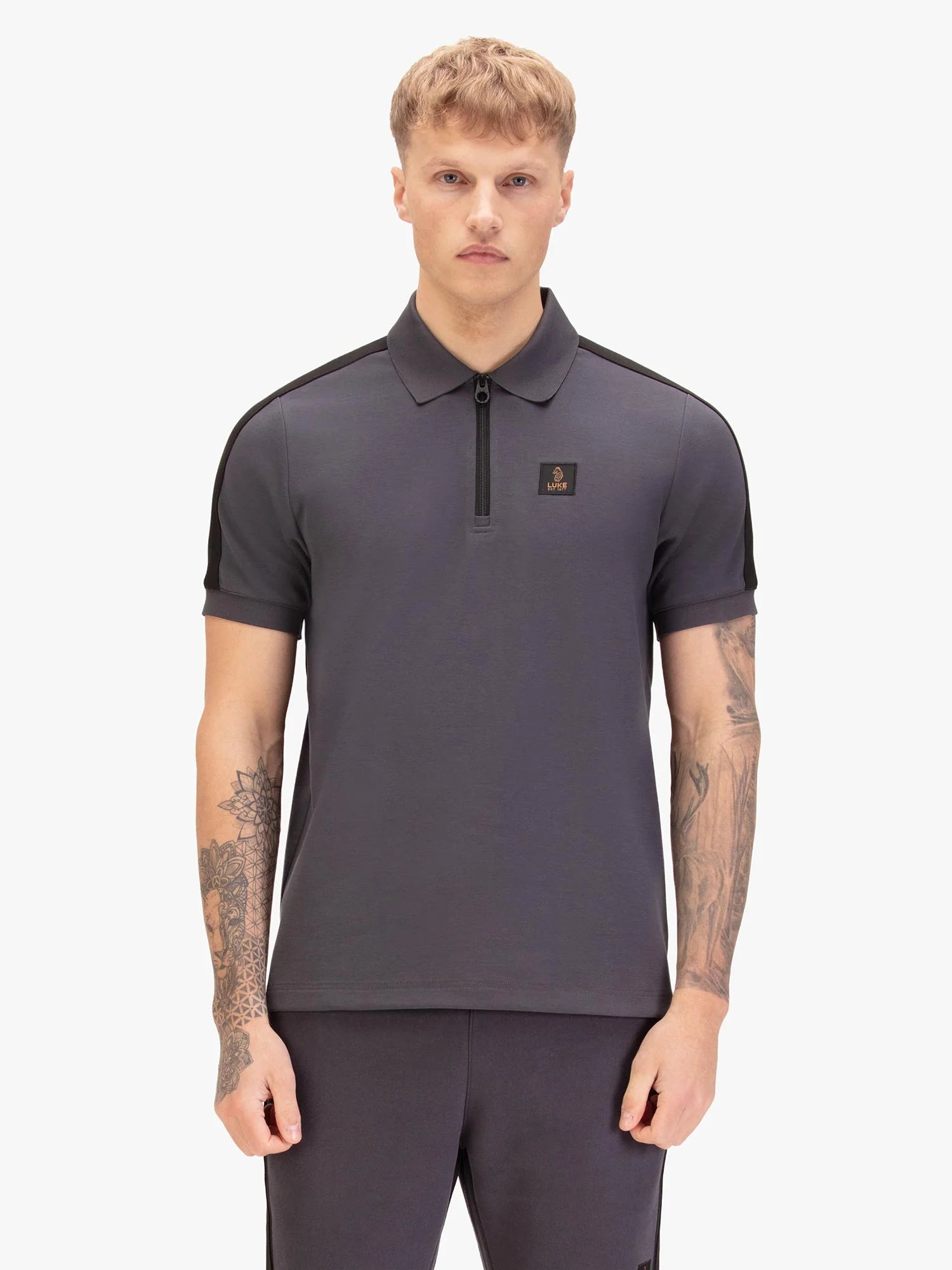 Luke Est 1977 CALTECH 1000 ZIP POLO - CHARCOAL