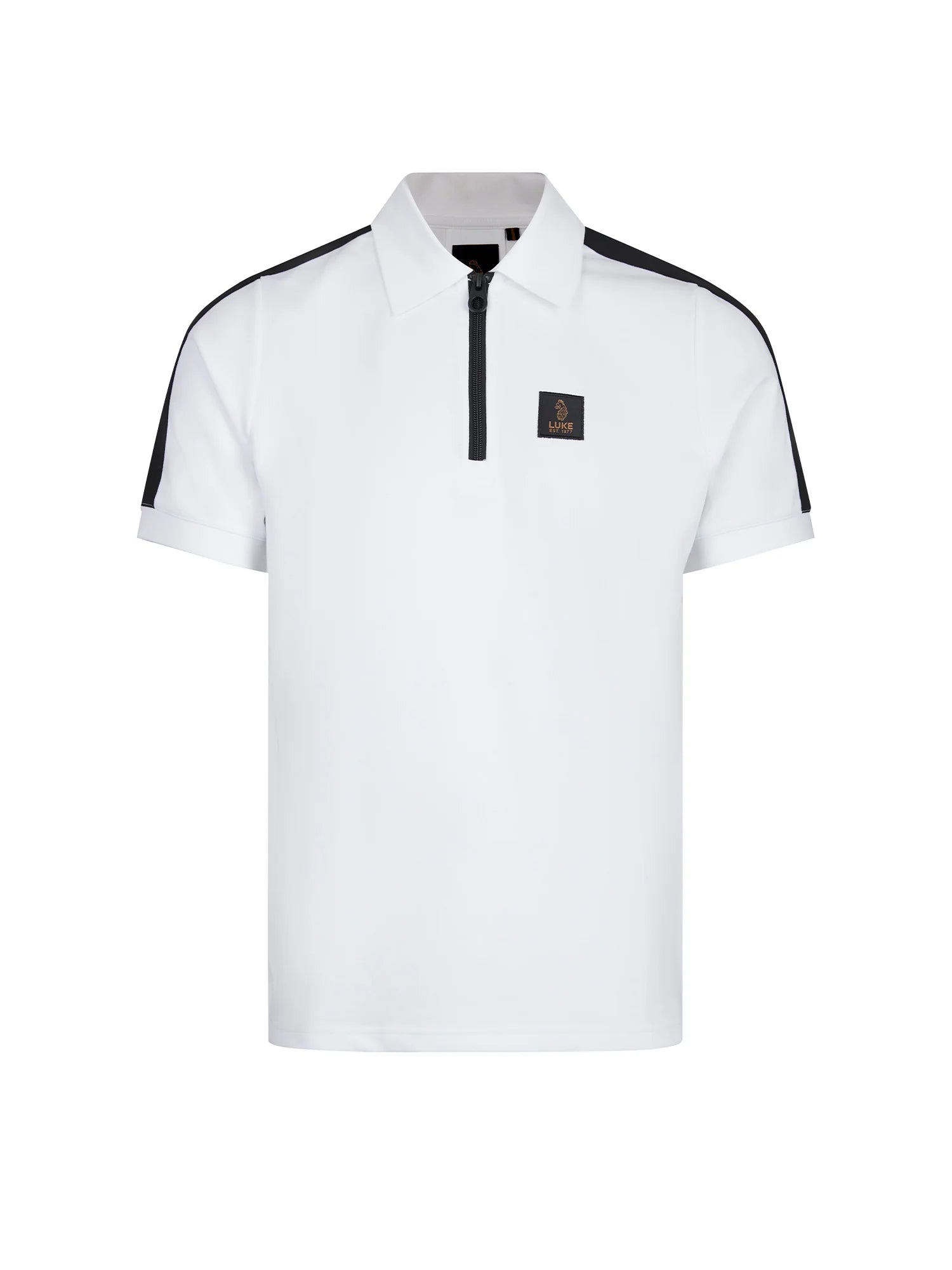 Luke Est 1977 CALTECH 1000 ZIP POLO - WHITE/BLACK