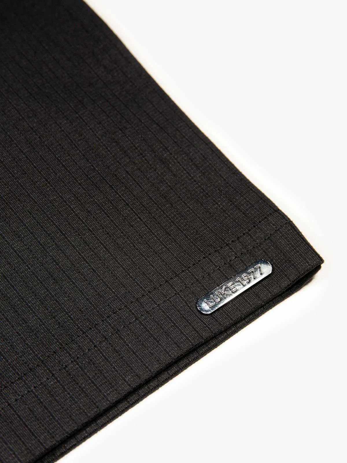Luke Est 1977 henry ribbed zip polo shirt - BLACK