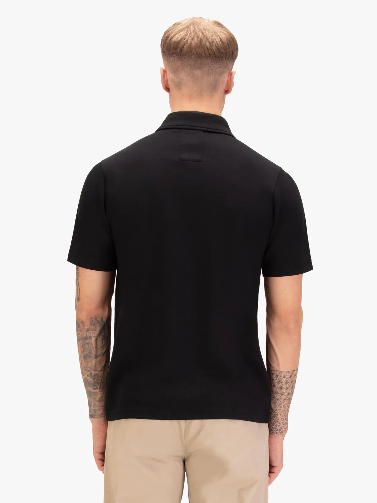 Luke Mainline euphonic modal zip polo shirt - BLACK