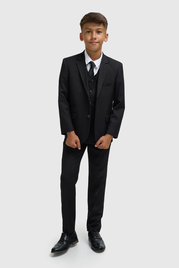 House of Cavani Boys Marco Black Three Piece Suit