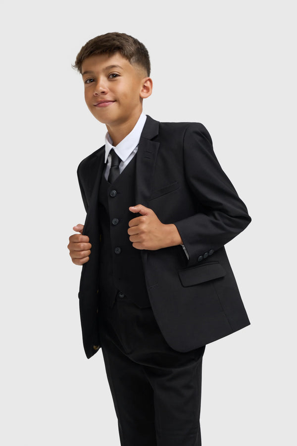 House of Cavani Boys Marco Black Three Piece Suit