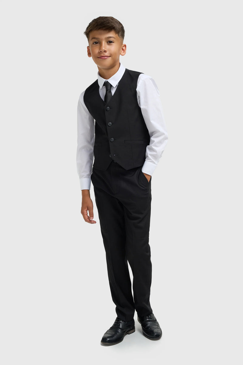 House of Cavani Boys Marco Black Three Piece Suit