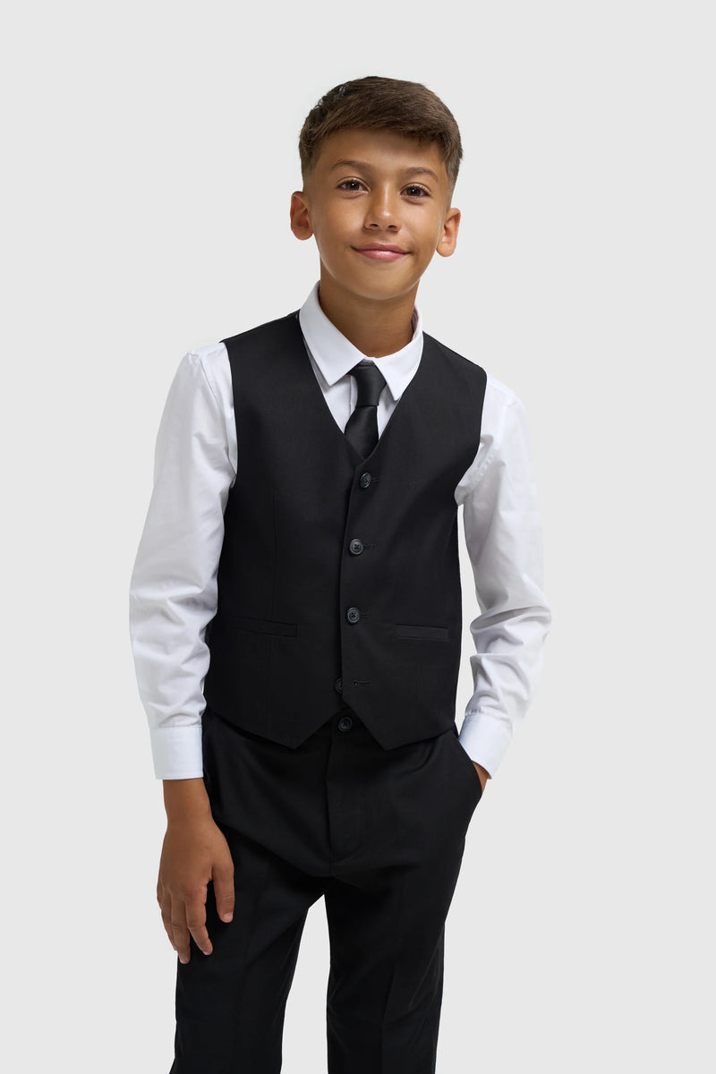 House of Cavani Boys Marco Black Three Piece Suit