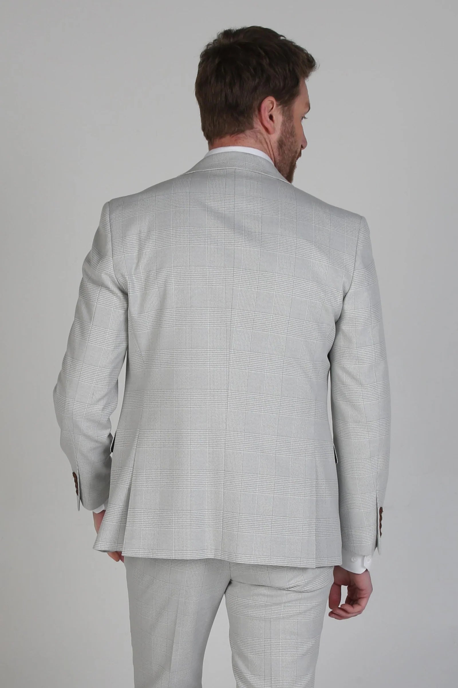 Paul Andrew Mark - Men's Check Blazer Stone