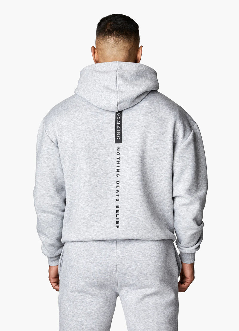 Gym King Nothing Beats Belief Hood - LIGHT GREY