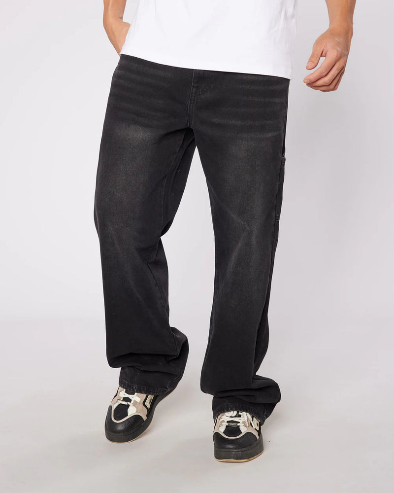 Mercier Black Badge Worker Jeans - BLACK WASH