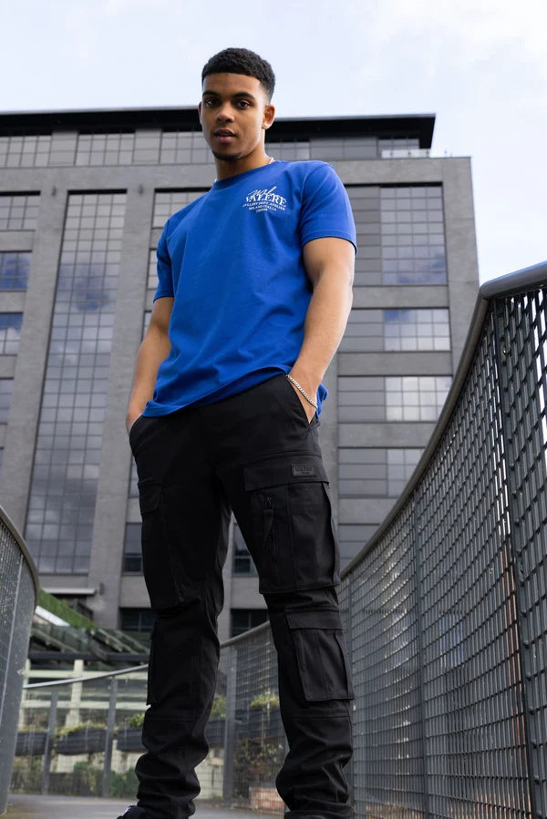 Valere Milano Carrico Technical inspired cargo pant bungee hem BLACK