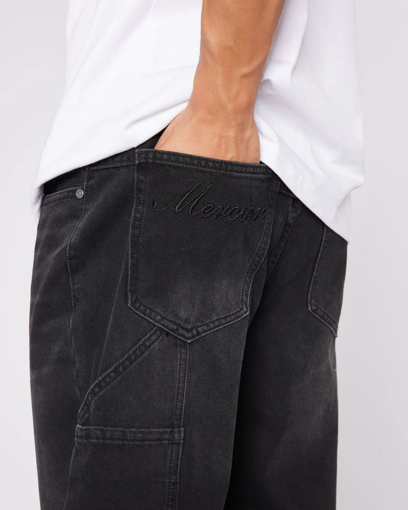 Mercier Black Badge Worker Jeans - BLACK WASH