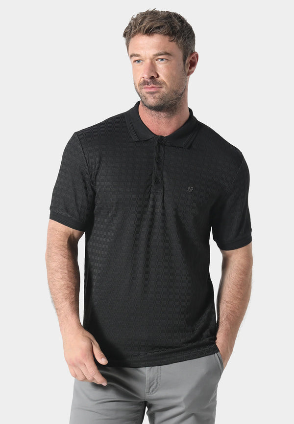 883 Police Penelope Button Placket Black Polo