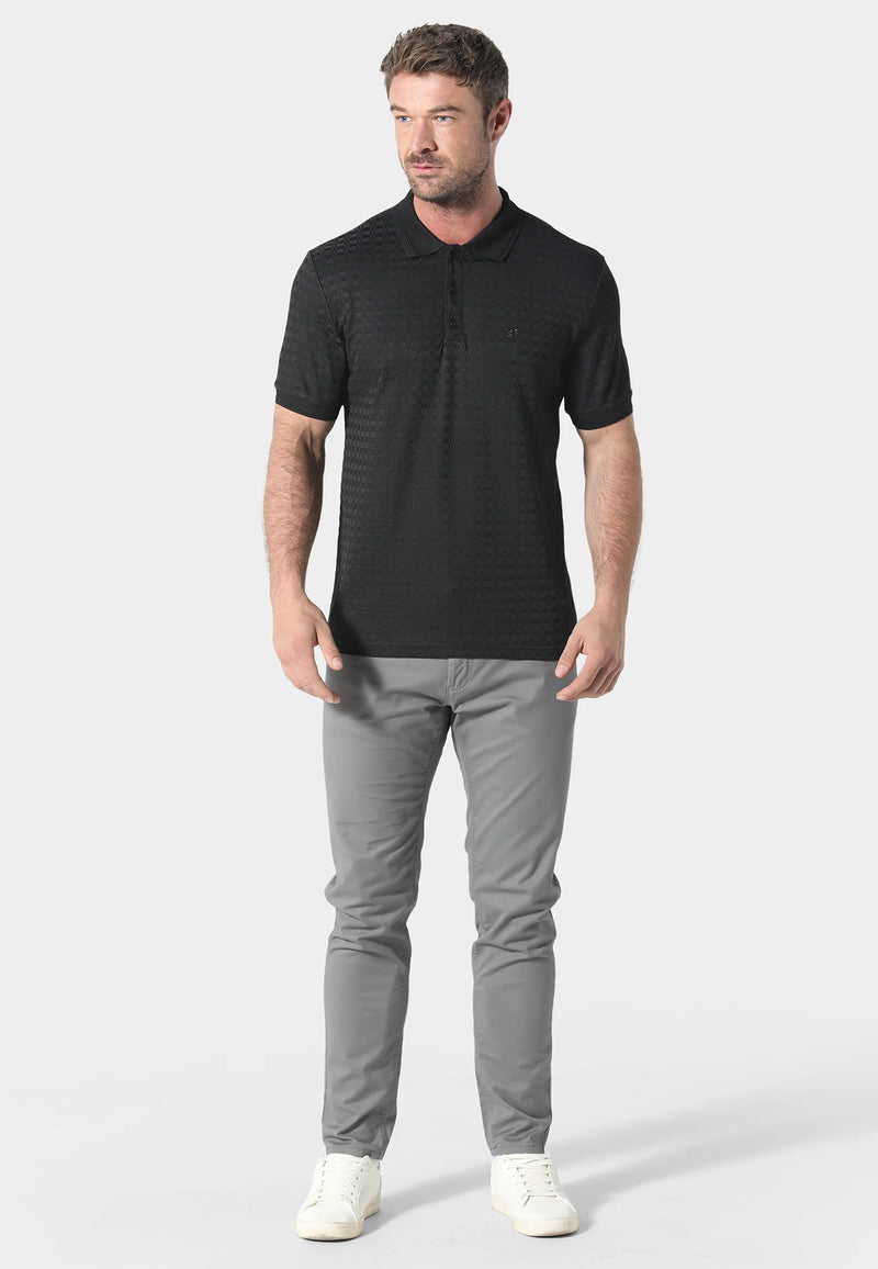 883 Police Penelope Button Placket Black Polo