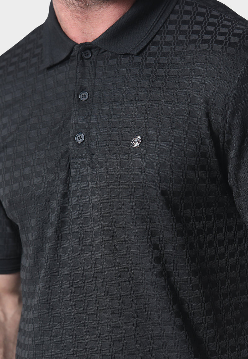 883 Police Penelope Button Placket Black Polo