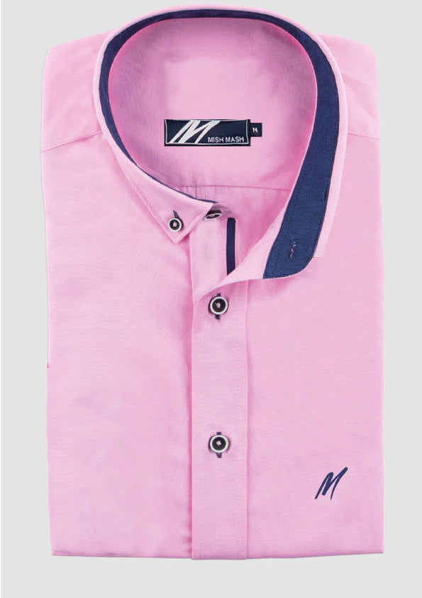 Mish Mash REGULAR FIT SUMMIT OXFORD SHORT SLEEVE SHIRT - PINK