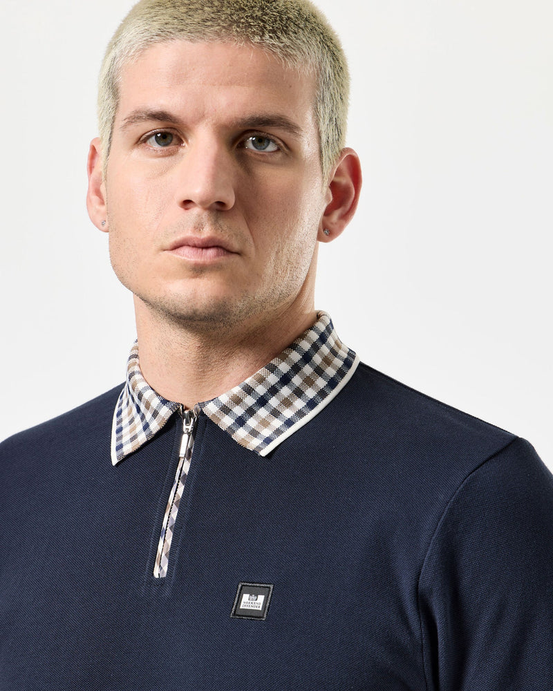 Weekend Offender Lachine Polo Shirt Navy/Mid House Check