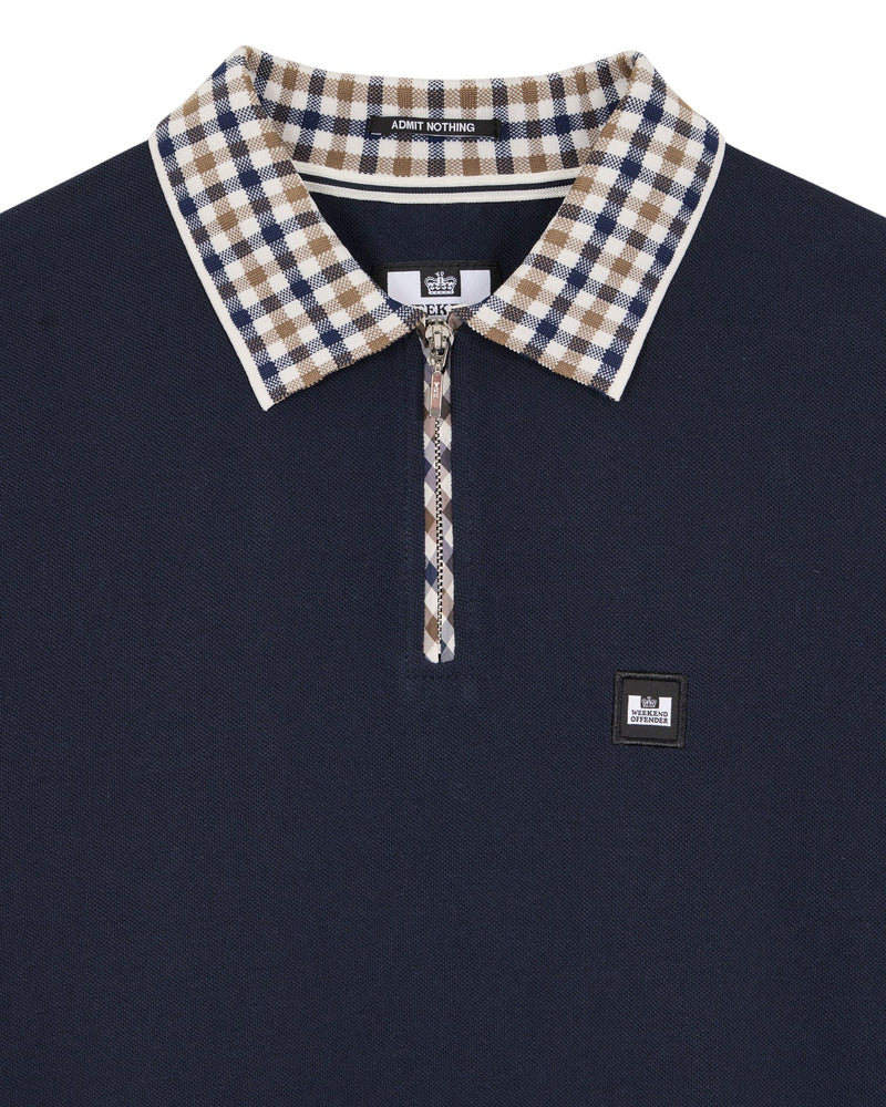 Weekend Offender Lachine Polo Shirt Navy/Mid House Check