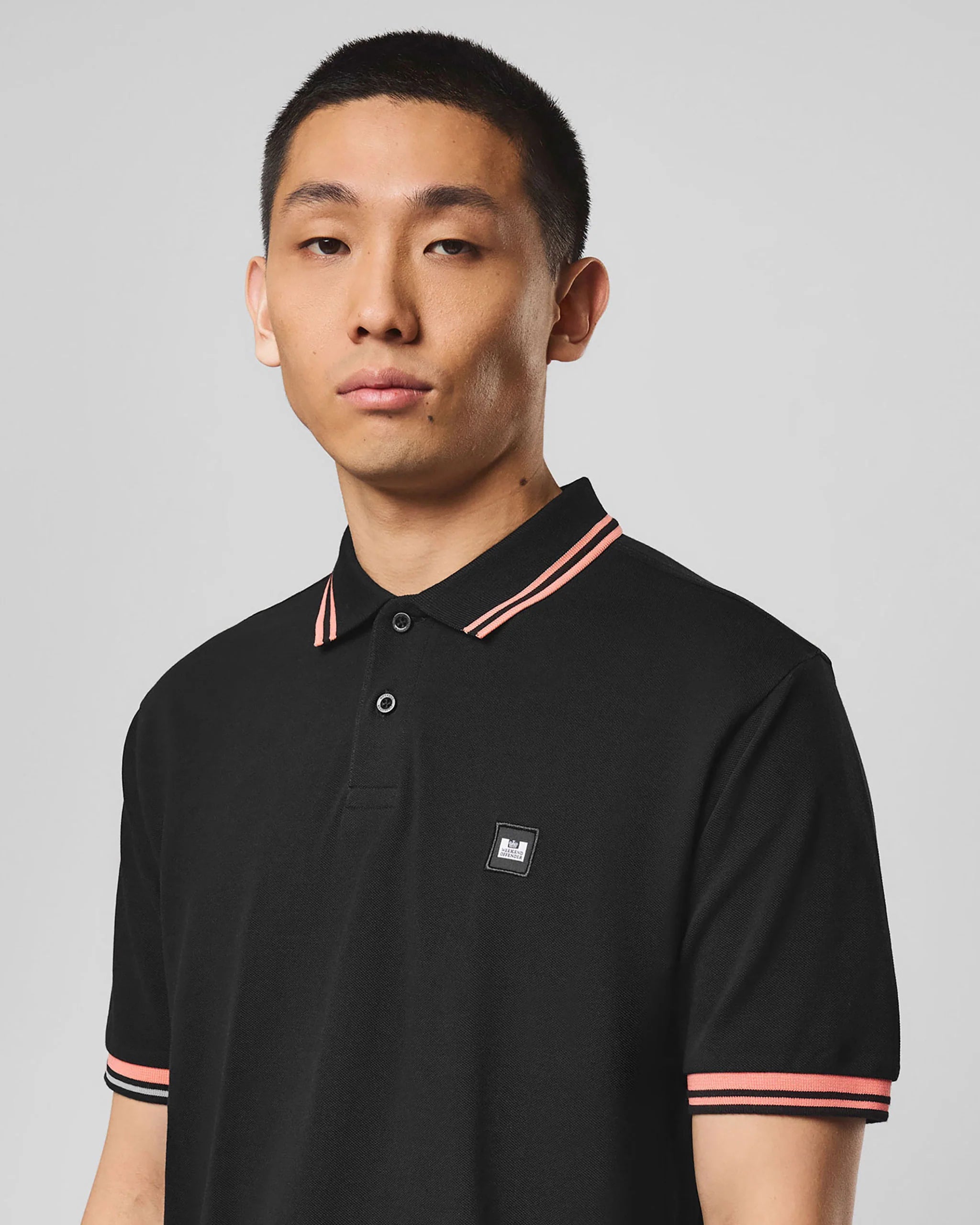 Weekend Offender Levanto Polo Shirt Black/Coral