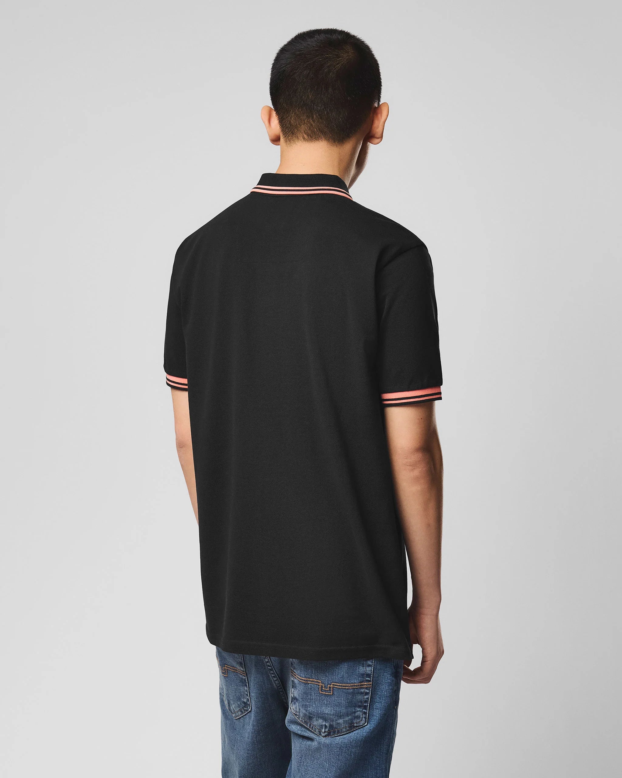 Weekend Offender Levanto Polo Shirt Black/Coral