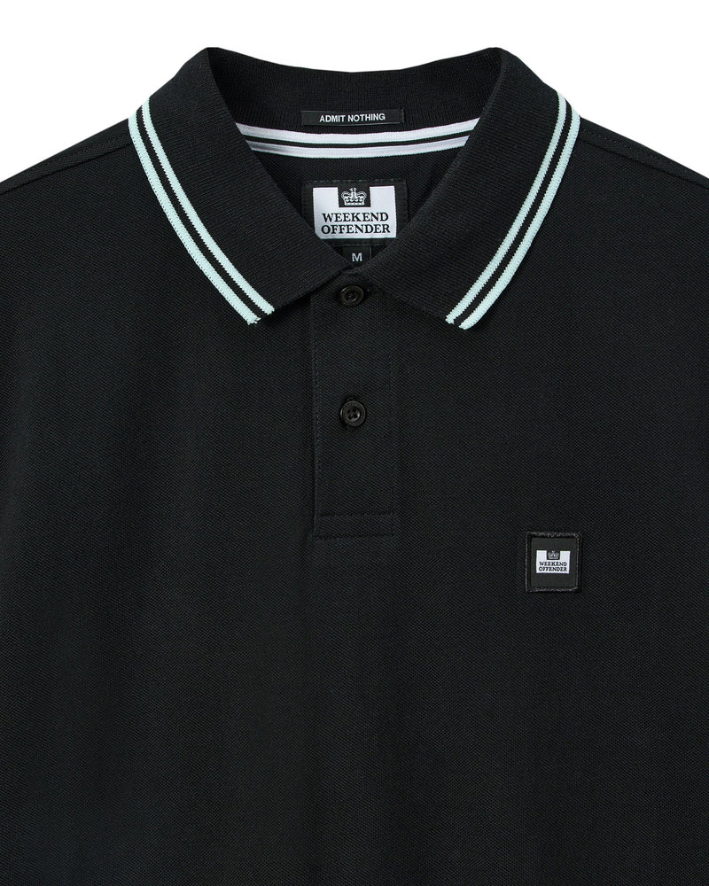 Weekend Offender Levanto Polo Shirt Black/Sea Spray Blue