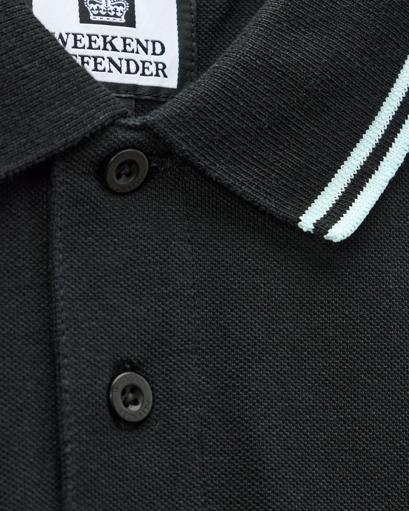 Weekend Offender Levanto Polo Shirt Black/Sea Spray Blue