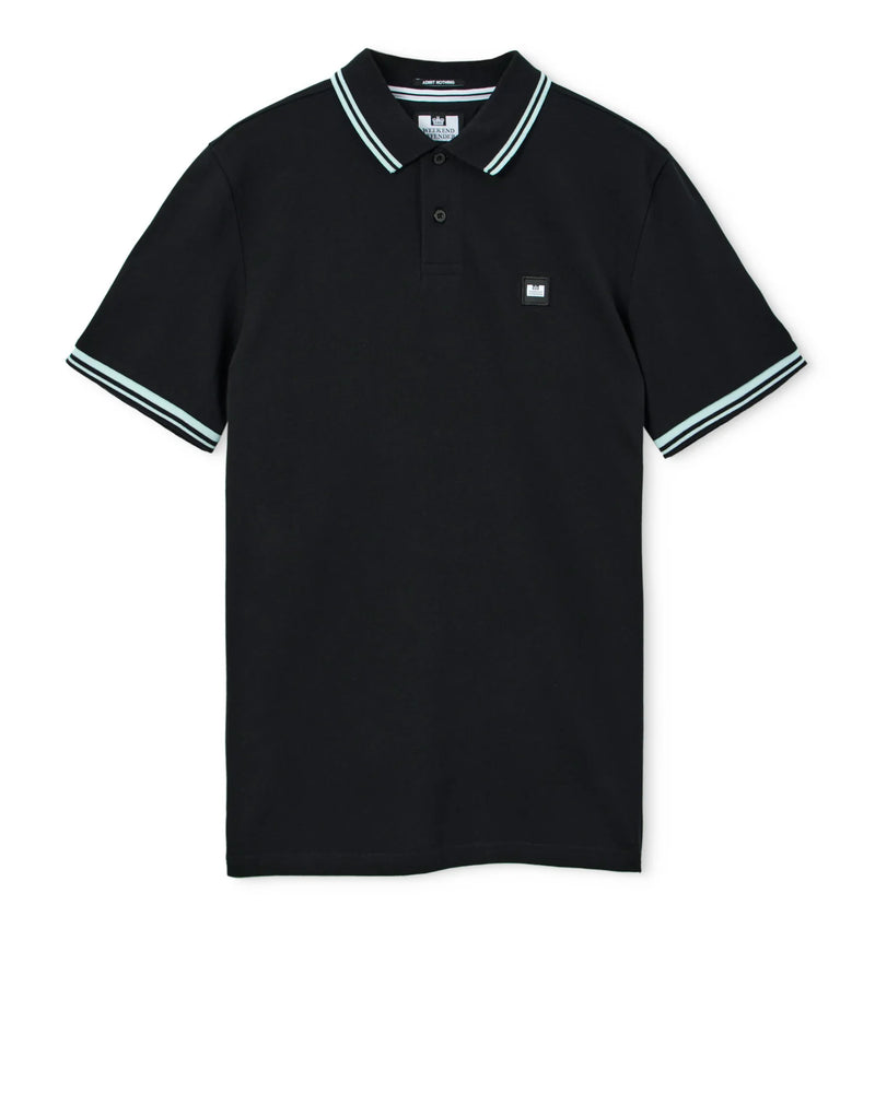 Weekend Offender Levanto Polo Shirt Black/Sea Spray Blue