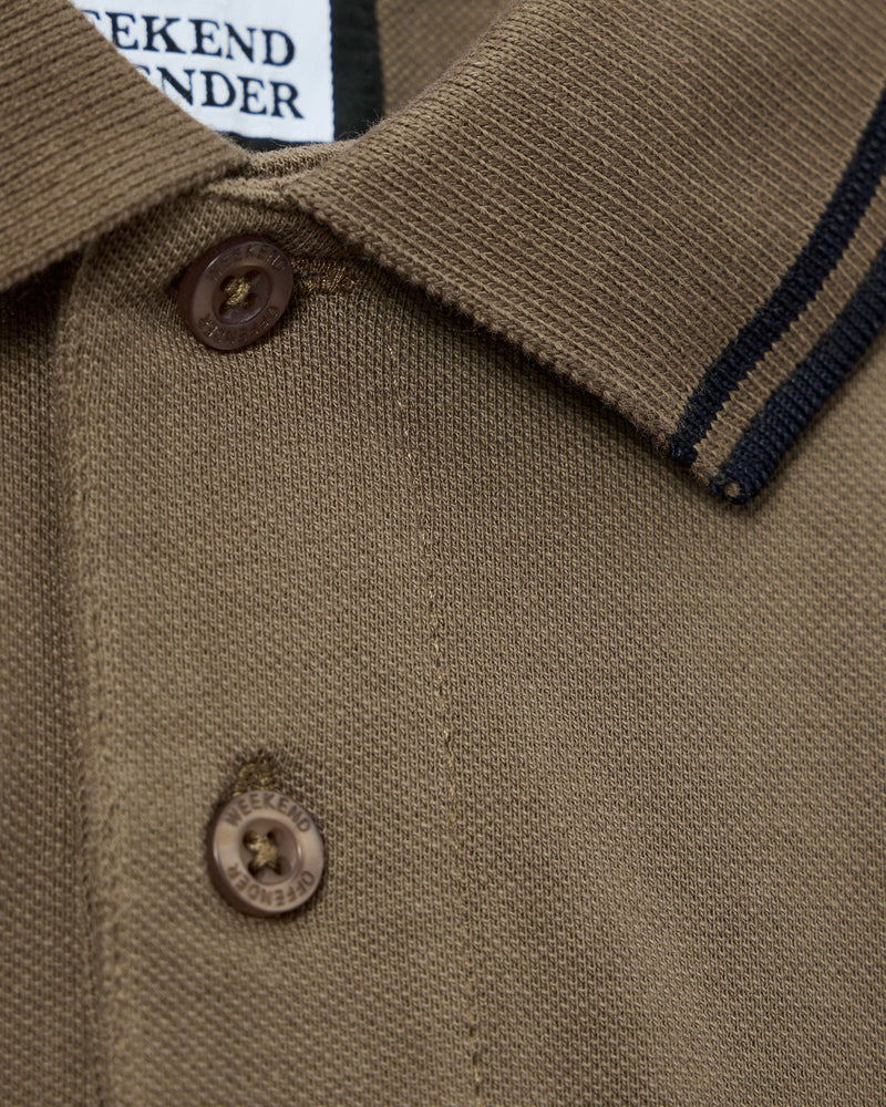Weekend Offender Levanto Polo Shirt Tobacco Brown/Black
