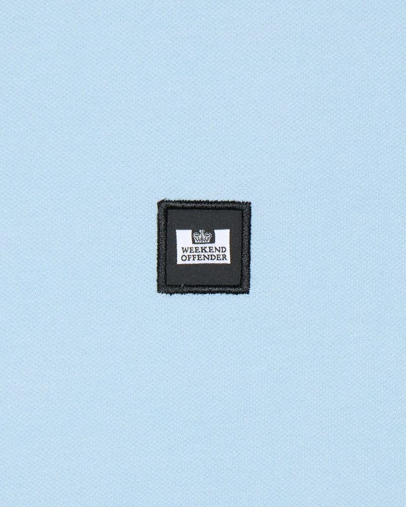 Weekend Offender SAKAI POLO SHIRT WINTER HOUSE CHECK - SKY/BLUE