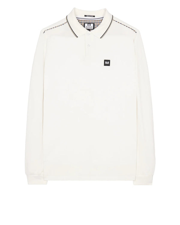 Weekend Offender CAROLA LONG SLEEVE POLO SHIRT WINTER - WHITE HOUSE CHECK